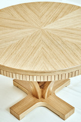 Fototapeta na wymiar Modern wooden coffee table close-up. Modern furniture