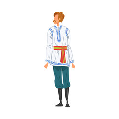 Man in Polland National lothing, Male Representative of Country in Traditional Outfit of Nation Cartoon Style Vector Illustration
