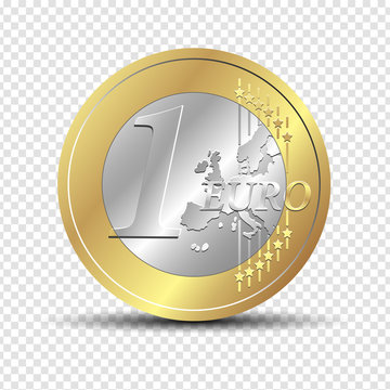 Euro. Coin. Vector illustration. Isolated.