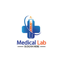Medical Lab Logo Template Design Vector, Emblem, Design Concept, Creative Symbol, Icon