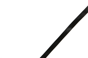 Fototapeta na wymiar Black silk ribbon isolated on white background