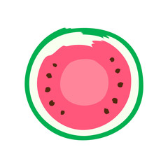 Cut in half watermelon isolated on white, vector