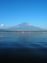 Mt. Fuji and lake yamanakako in Japan