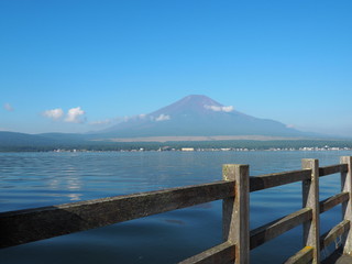 Mt. Fuji and lake yamanakako in Japan