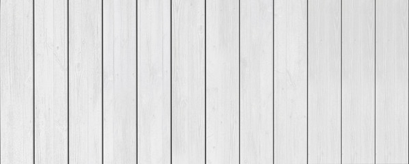 Panorama of white wooden slats. White wood texture