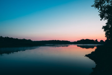Beautiful sunset on the river