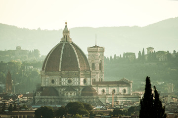 Fototapeta na wymiar Italia, Toscana, Firenze, veduta della cattedrale e città.
