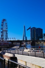 Barangaroo Darling Harbour Blue Skies and wonderful glass tower Sydney NSW Australia
