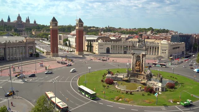 Pla&ccedil;a d'Espanya (Plaza de Espa&ntilde;a) 4k