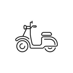 Scooter black line icon. City transport rental. Pictogram for web, mobile app, promo. UI UX design element