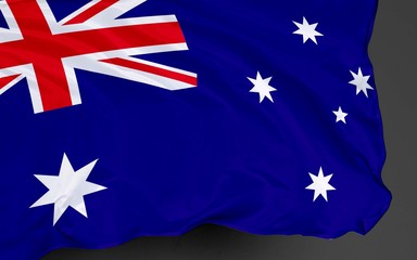 australia national flag in the wind