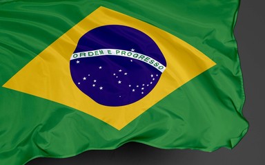 national flag of brazil waving in the wind