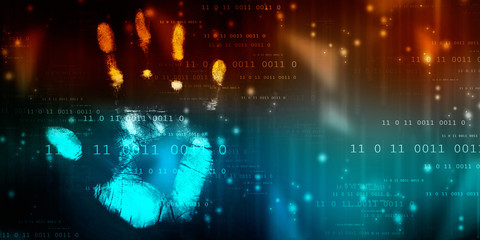 Obraz premium Fingerprint Scanning Technology Concept 2d Illustration