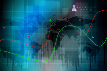 2d rendering Stock market online business concept. business Graph 

