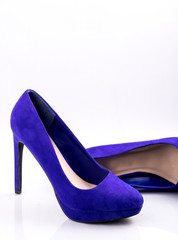 Classic women's high-heeled shoes on a white background.