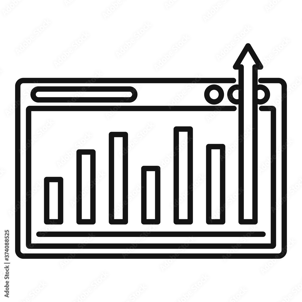 Poster graph chart mission icon. outline graph chart mission vector icon for web design isolated on white b