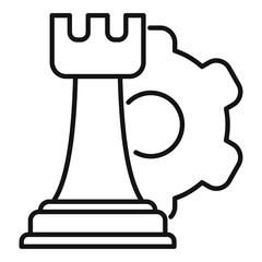 Mission chess rock icon. Outline mission chess rock vector icon for web design isolated on white background