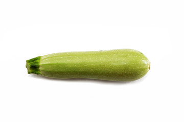 natural fruit a green zucchini on a white background