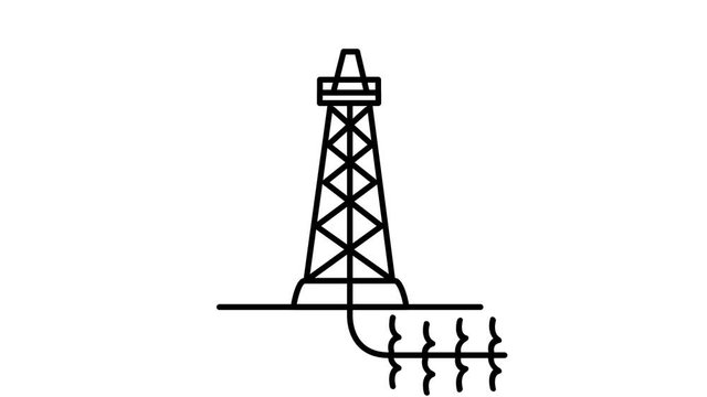 Shale Drilling line icon on the Alpha Channel