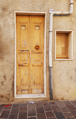 Old beautiful Italian street doors. 27 August 2020, Rome, Italy