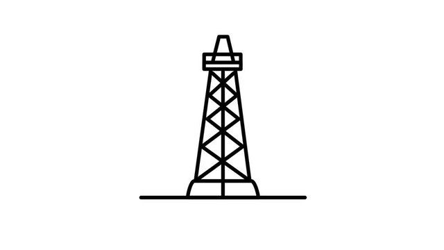 Shale Drilling line icon on the Alpha Channel