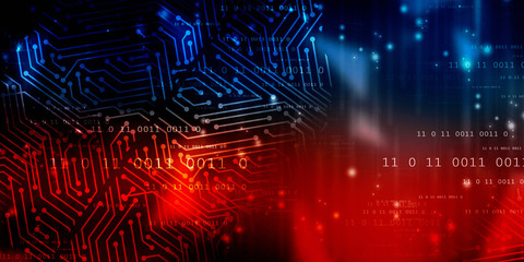 2d illustration Abstract futuristic electronic circuit technology background