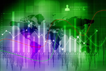 2d rendering Stock market online business concept. business Graph 
