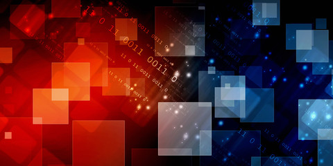 2d illustration abstract digital binary data on computer screen