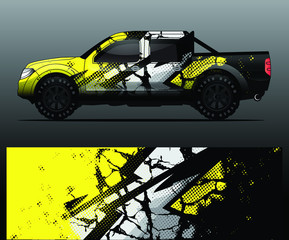 truck and vehicle Graphic vector. Racing background for vinyl wrap and decal