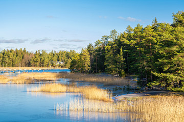 Coastal view in winter, Linlo, Kirkkonummi, Finland