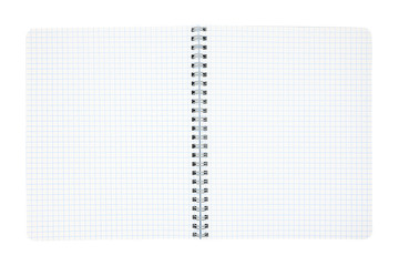 notebook in a cage with a spring is isolated on a white background