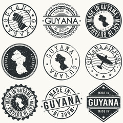 Guyana Travel Stamp Made In Product Stamp Logo Icon Symbol Design Insignia.