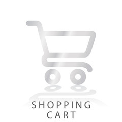 simple shopping cart shiny metal gradation  icon vector illustration