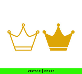 Crown icon flat style illustration logo template