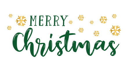 Merry Christmas quote  as logo or header. Celebration Lettering for poster, card, invitation, banner, label, flyer.