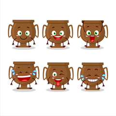 Cartoon character of bronze trophy with smile expression