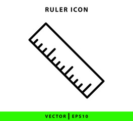 Ruler icon vector logo design template