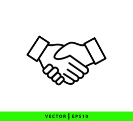 Handshake icon flat style logo template trendy