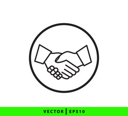 Handshake icon flat style logo template trendy