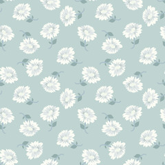Seamless leaves with vector flower Pattern on     Background