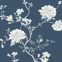 seamless vector flowers pattern on    background