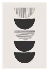 Meubelstickers Minimalistische kunst Trendy abstracte esthetische creatieve minimalistische artistieke handgetekende compositie