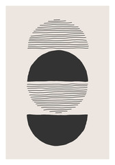 Trendy abstracte esthetische creatieve minimalistische artistieke handgetekende compositie