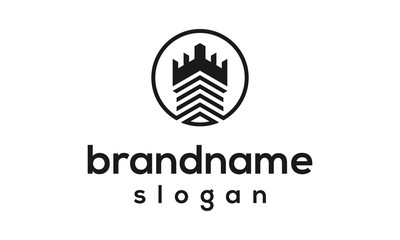 Obraz premium Modern castle logo design vector