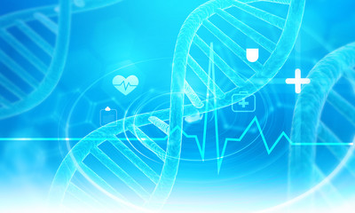 Scientific dna background. 3d illustration..