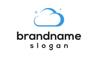 Modern cloud logo design vector