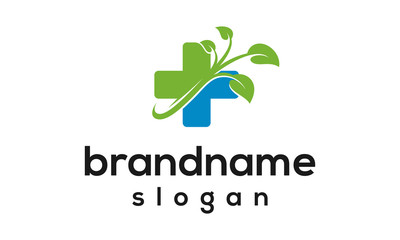 leaf health logo design vector