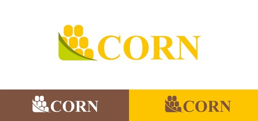 Template logo design corn on a white background. Maize symbol vector illustration in flat style.