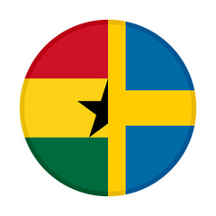 round icon with ghana and sweden flags
