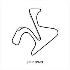 Jerez circuit, Spain. Motorsport race track vector map